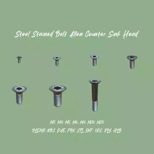 Collection Steel Stained Bolt Allen Counter Sink PBR 4K 