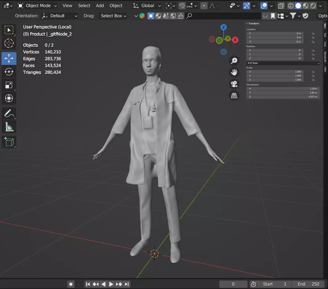 Attractive Female Doctor - Scanned 3D model_8