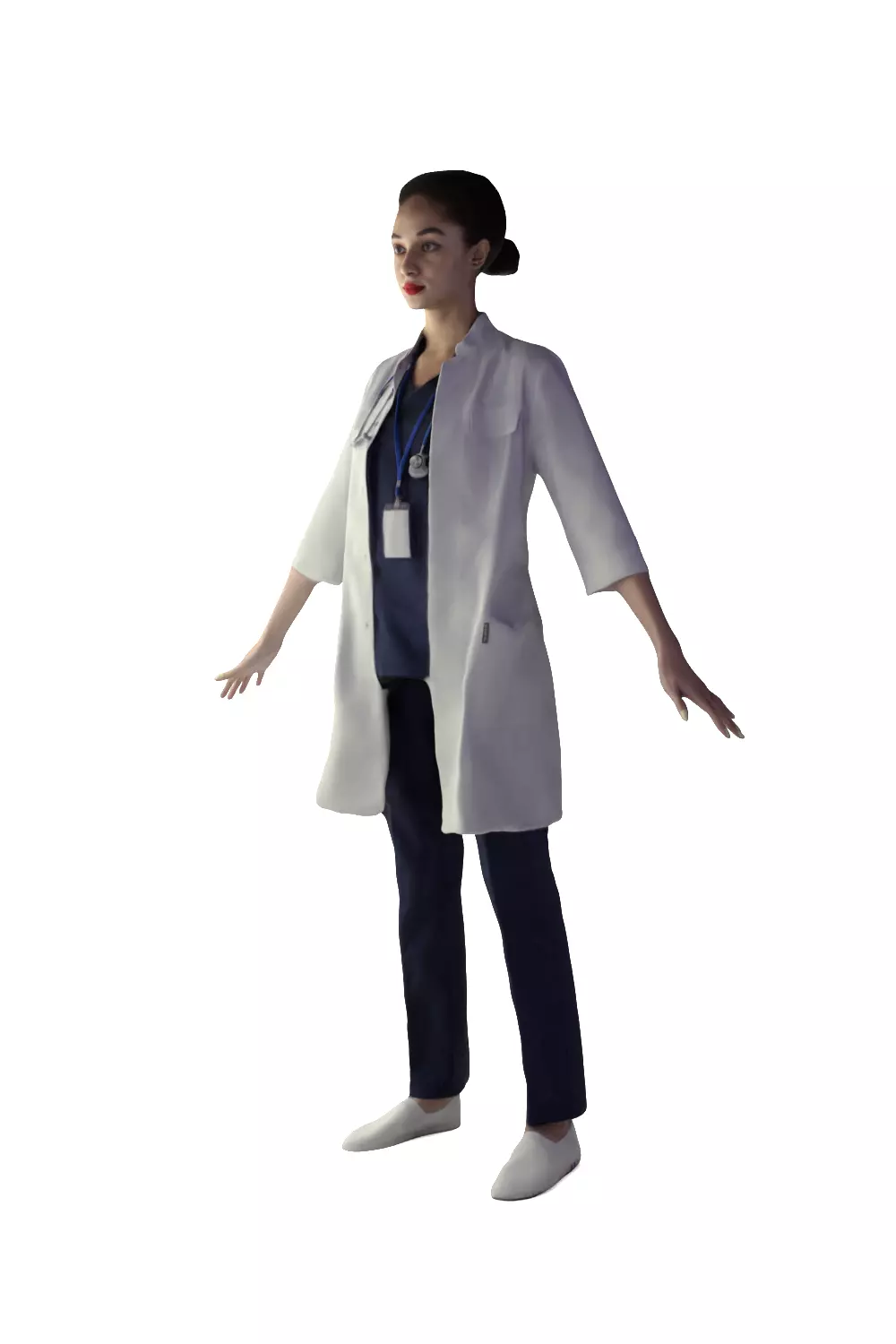 Attractive Female Doctor - Scanned 3D model_1