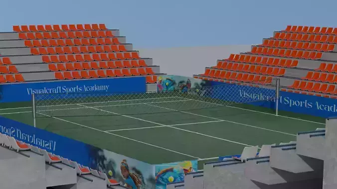 High-quality 3D Tennis Stadium model
