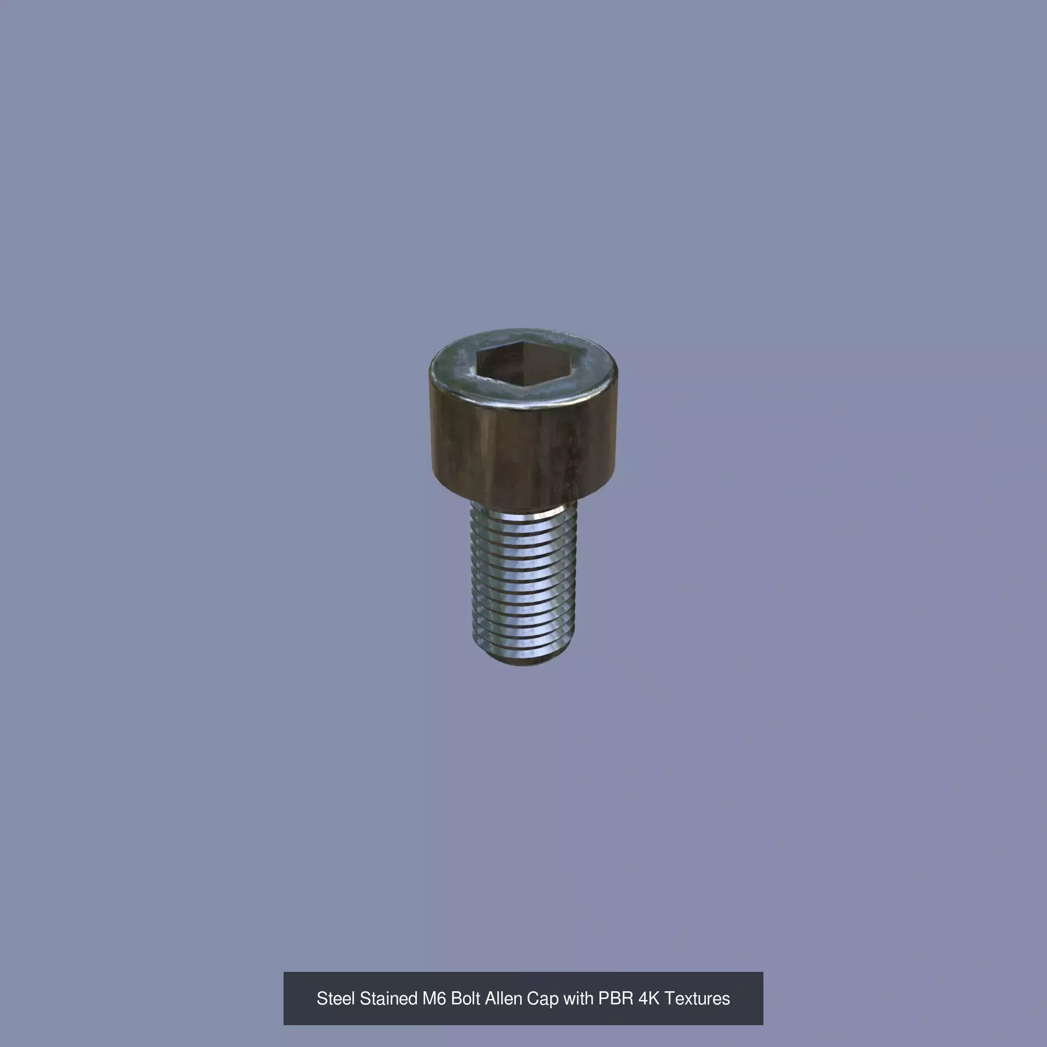Steel Stained Bolt Allen Cap Collection with PBR 4K Textures _5