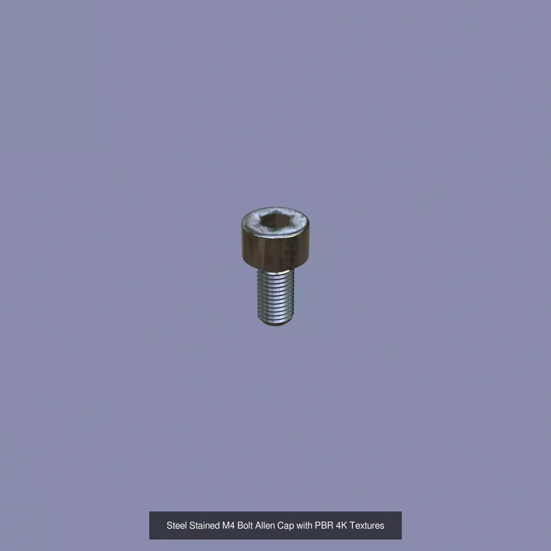 Steel Stained Bolt Allen Cap Collection with PBR 4K Textures _3