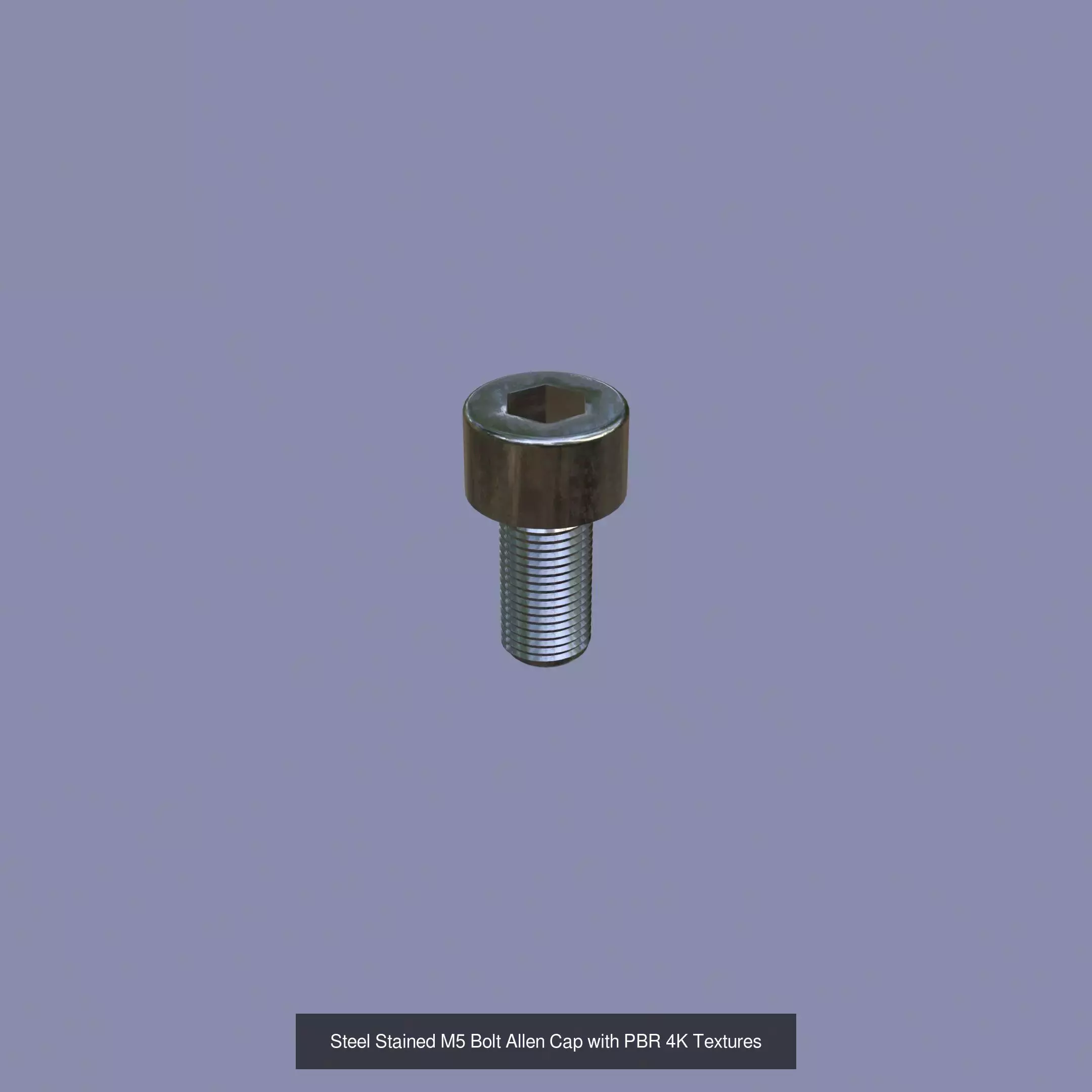 Steel Stained Bolt Allen Cap Collection with PBR 4K Textures _4