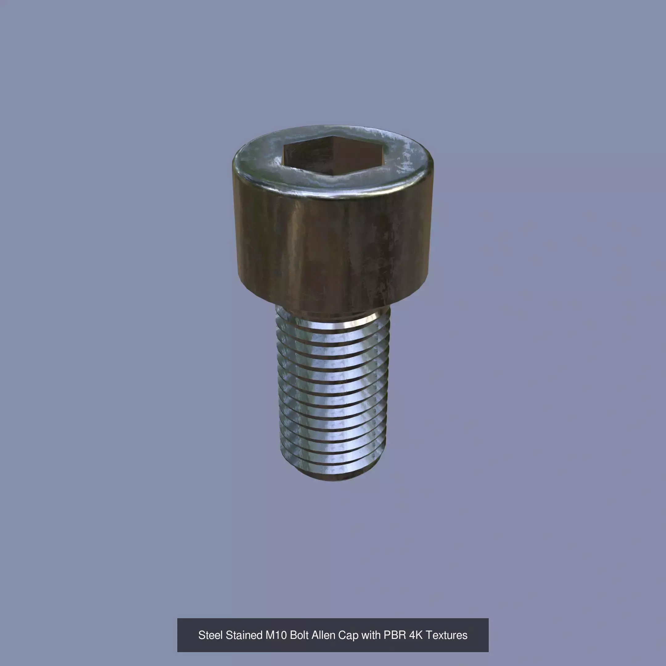 Steel Stained Bolt Allen Cap Collection with PBR 4K Textures _7
