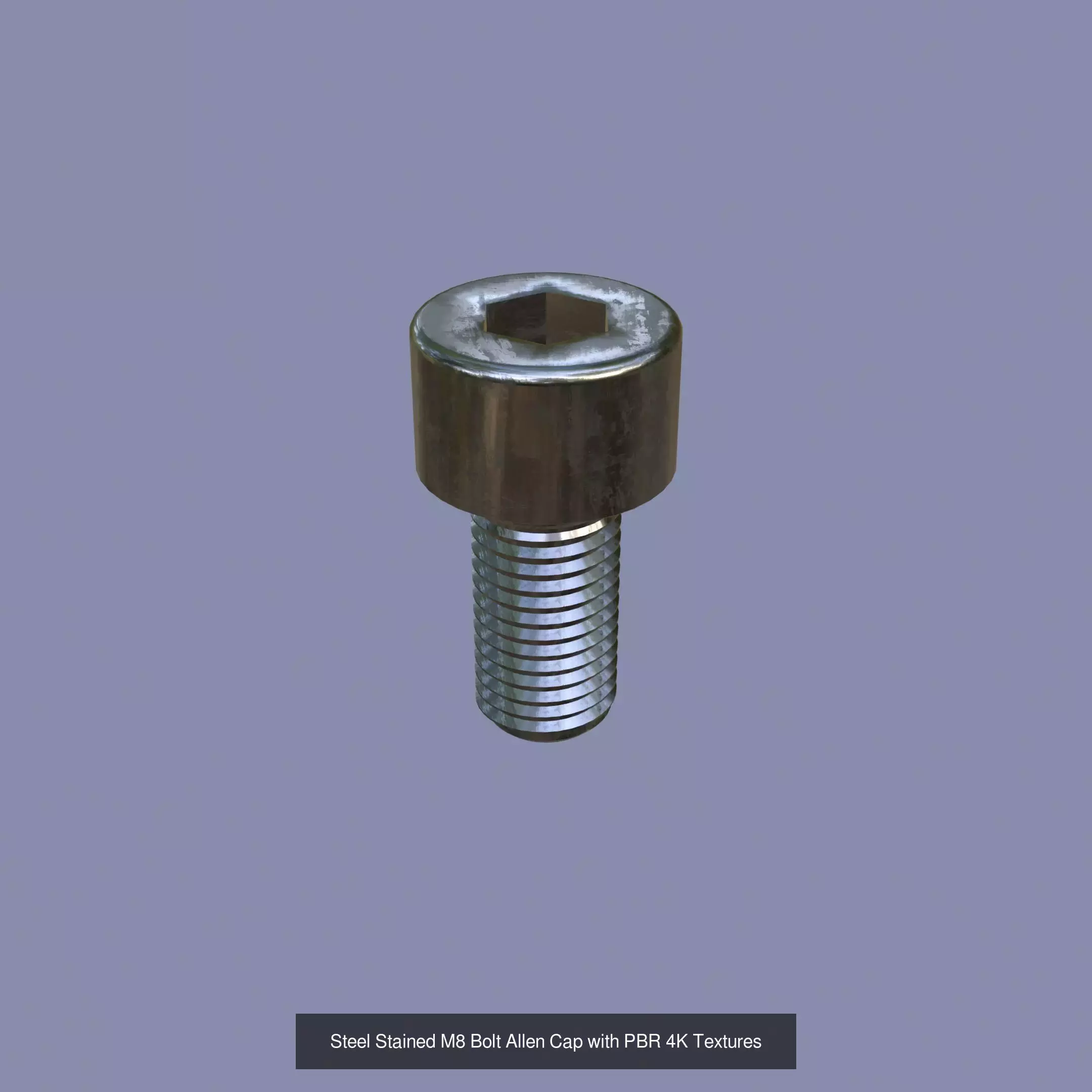 Steel Stained Bolt Allen Cap Collection with PBR 4K Textures _6
