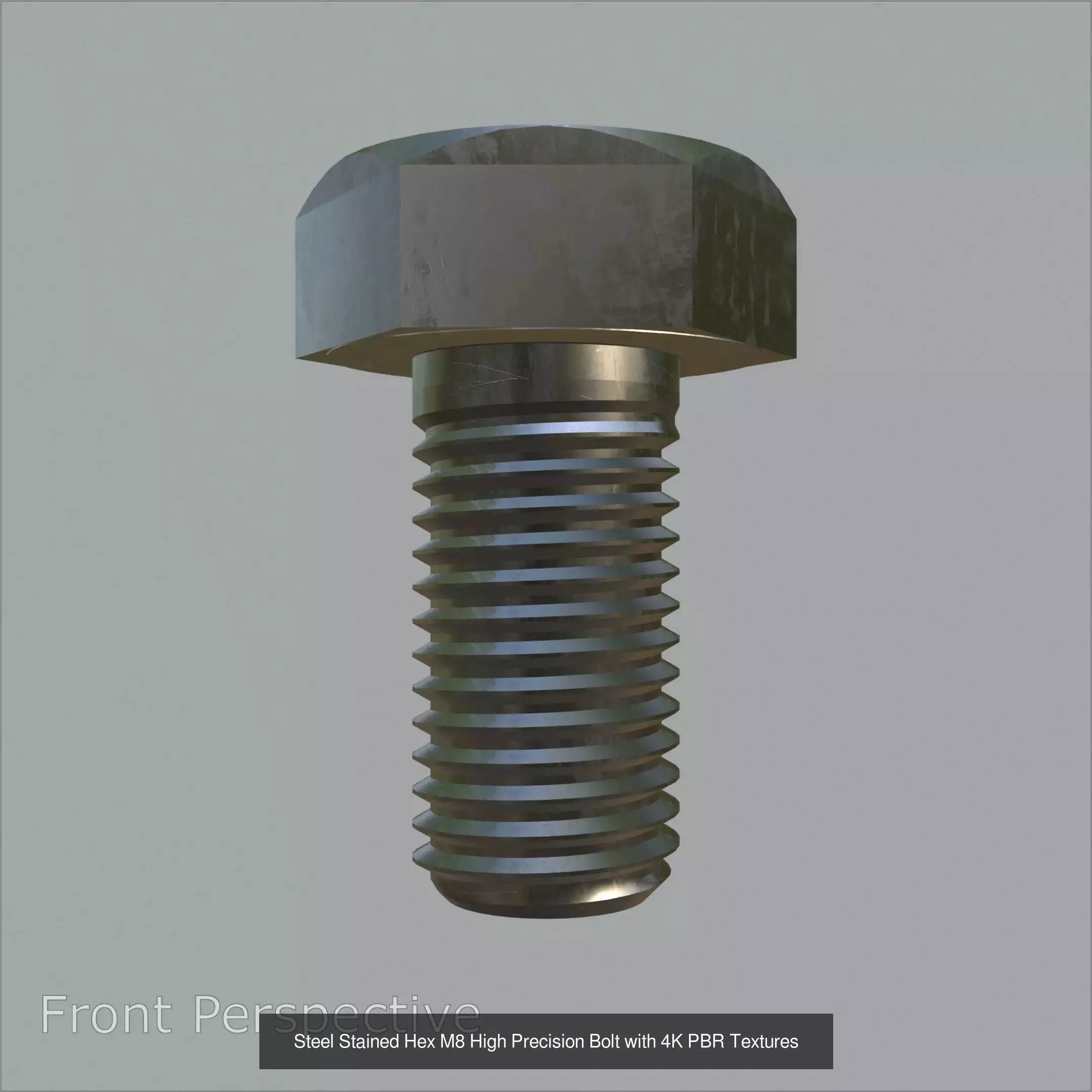 Collection of Steel Stained M3 to M12 Hex Bolts PBR 4K Textures _6