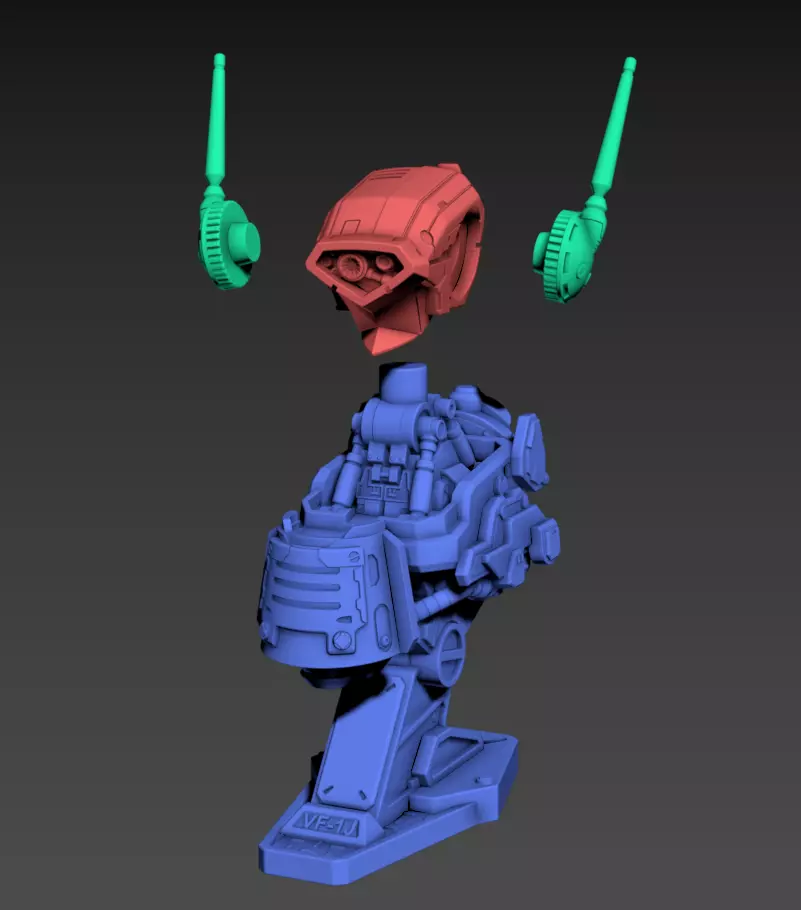 BF-1J Bald Terry 100mm Bust 3D print model_6