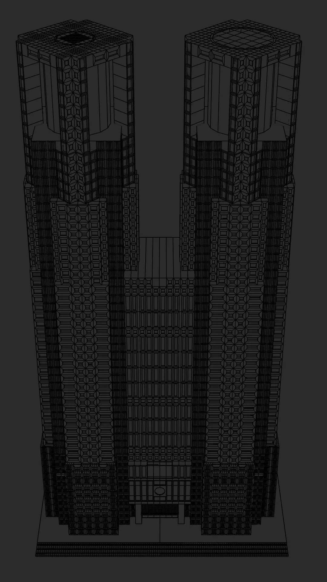 Tokyo Metropolitan Government Building Low-poly 3D model_4