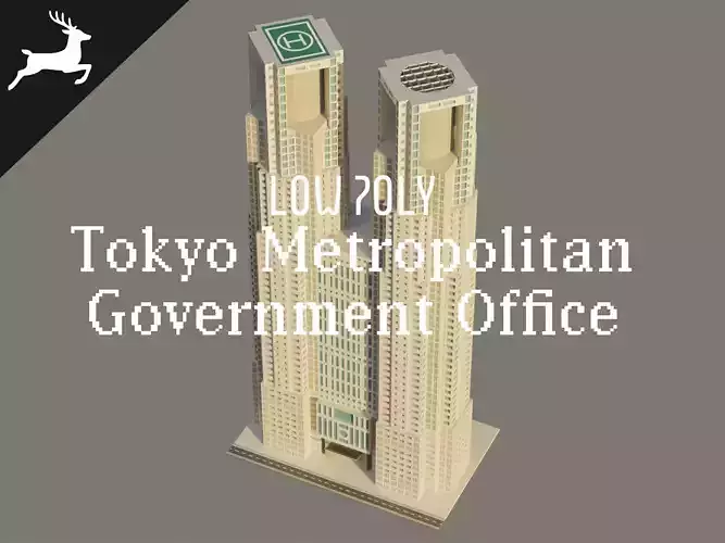 Tokyo Metropolitan Government Building Low-poly 3D model