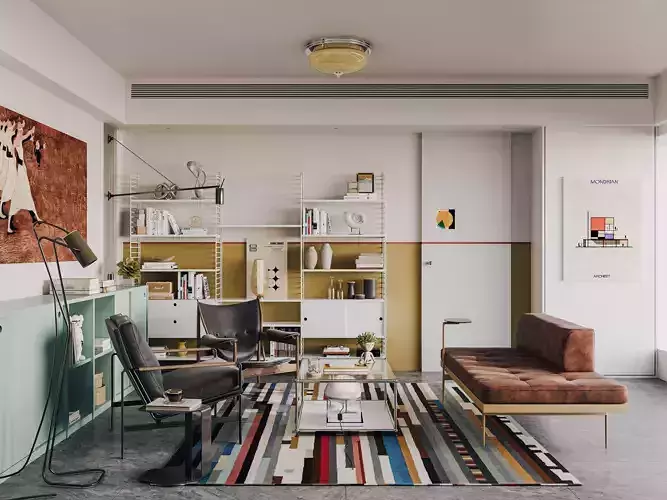 Modern Bauhaus Living Room