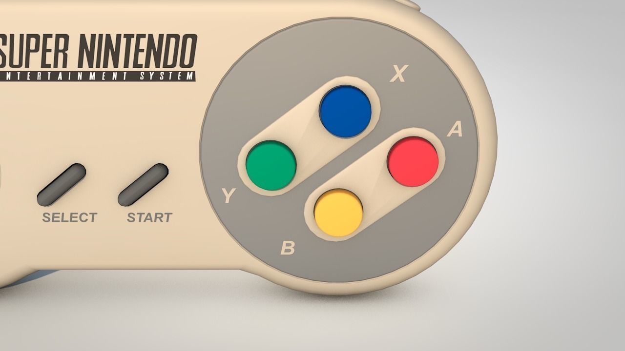 Super Nintendo Controller 3D model_1
