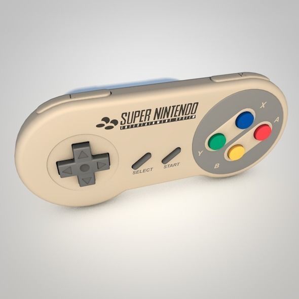 Super Nintendo Controller 3D model_0