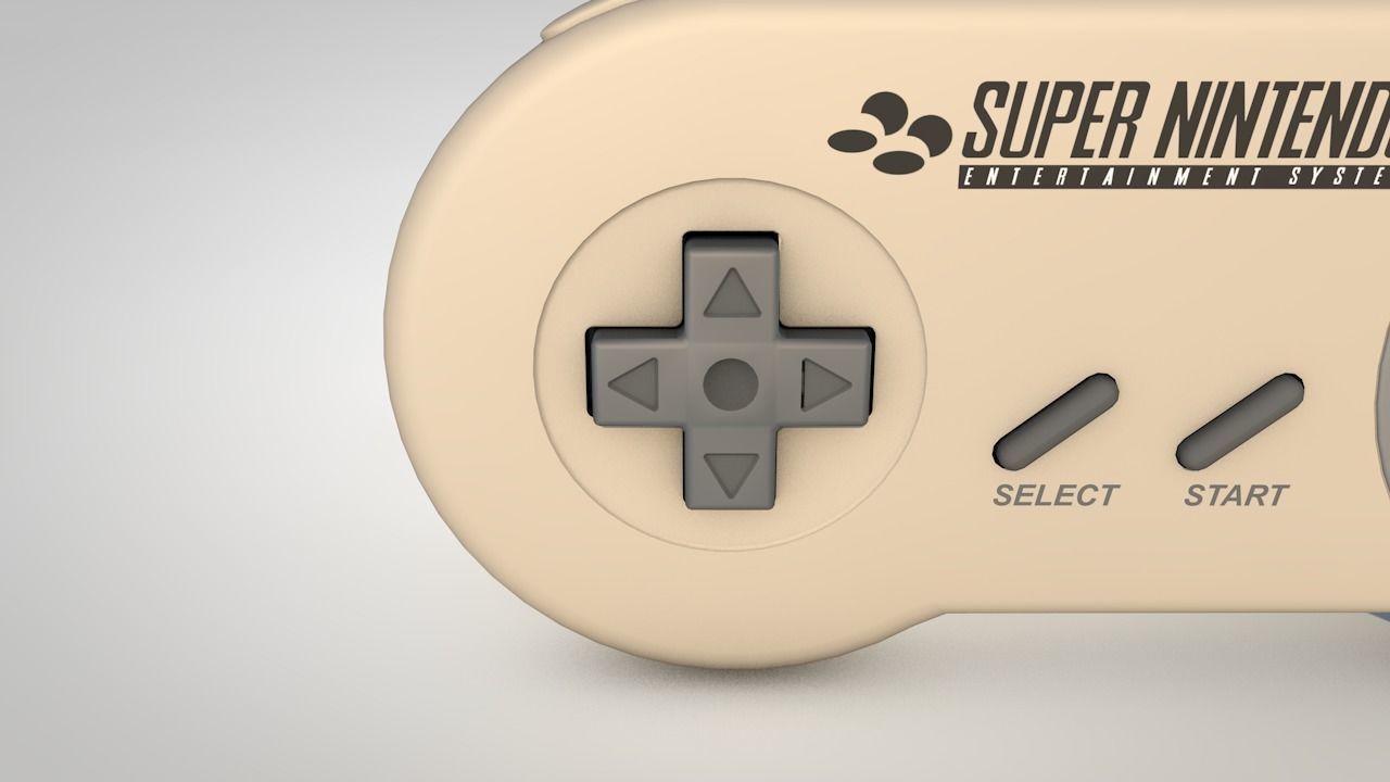 Super Nintendo Controller 3D model_2