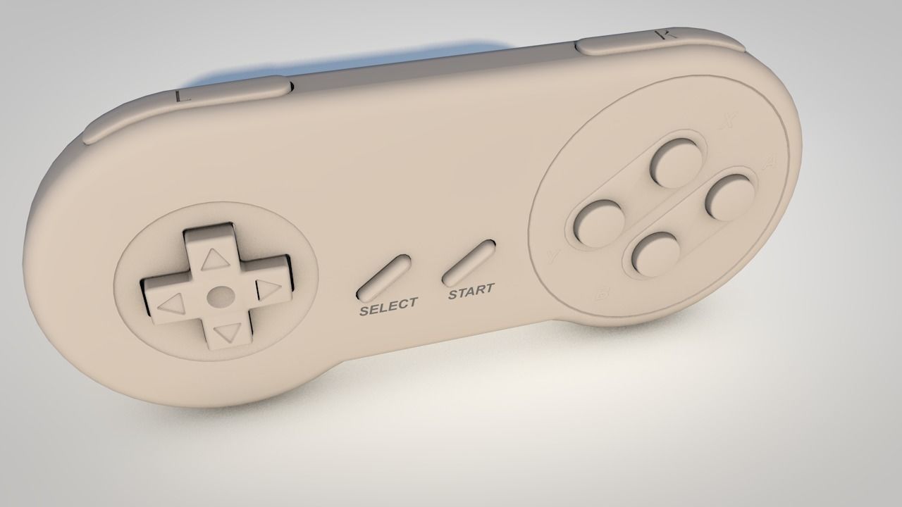 Super Nintendo Controller 3D model_5