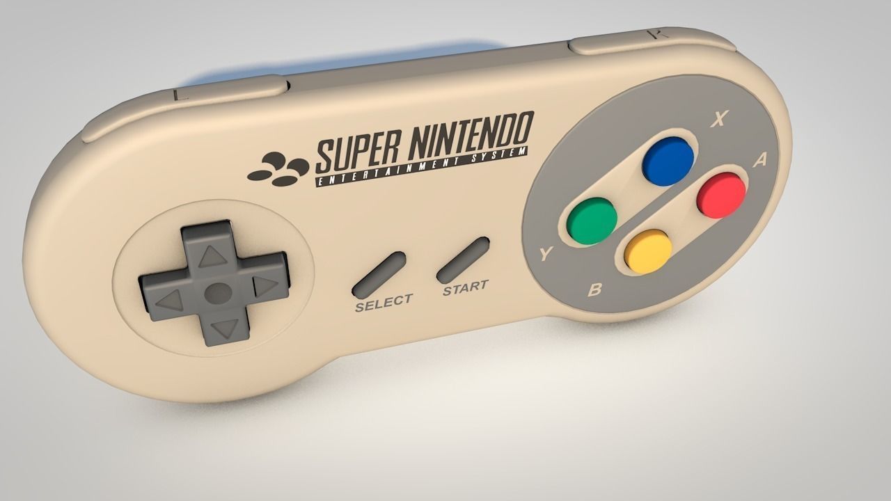 Super Nintendo Controller 3D model_3