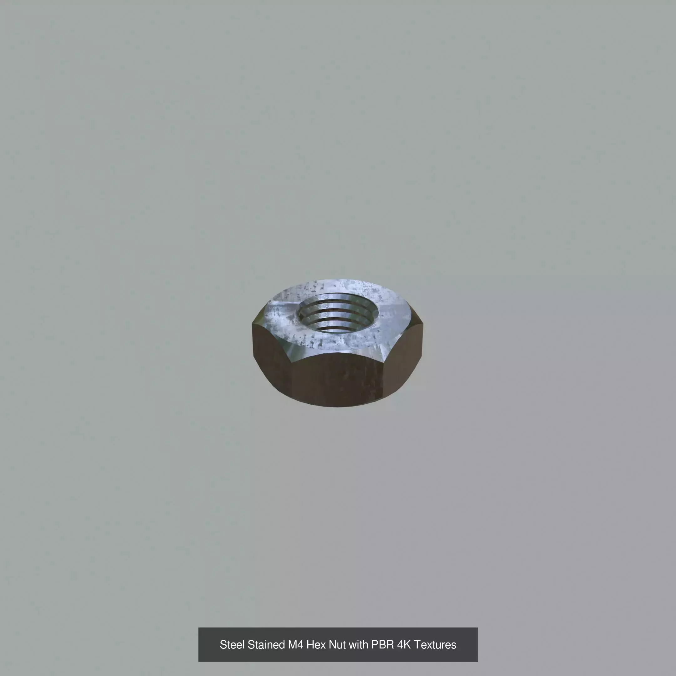 Collection of Steel Stained Hex Nuts PBR 4K Textures _2