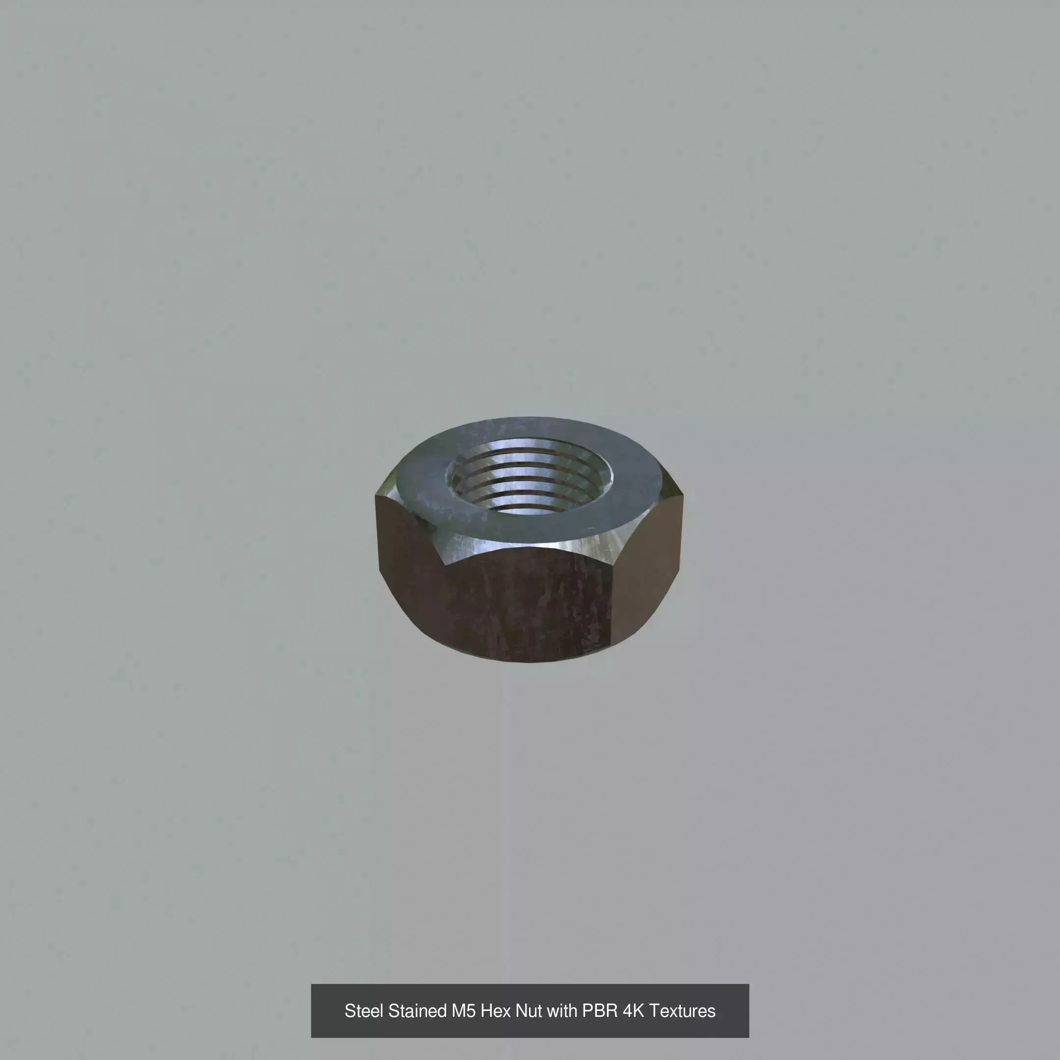Collection of Steel Stained Hex Nuts PBR 4K Textures _4