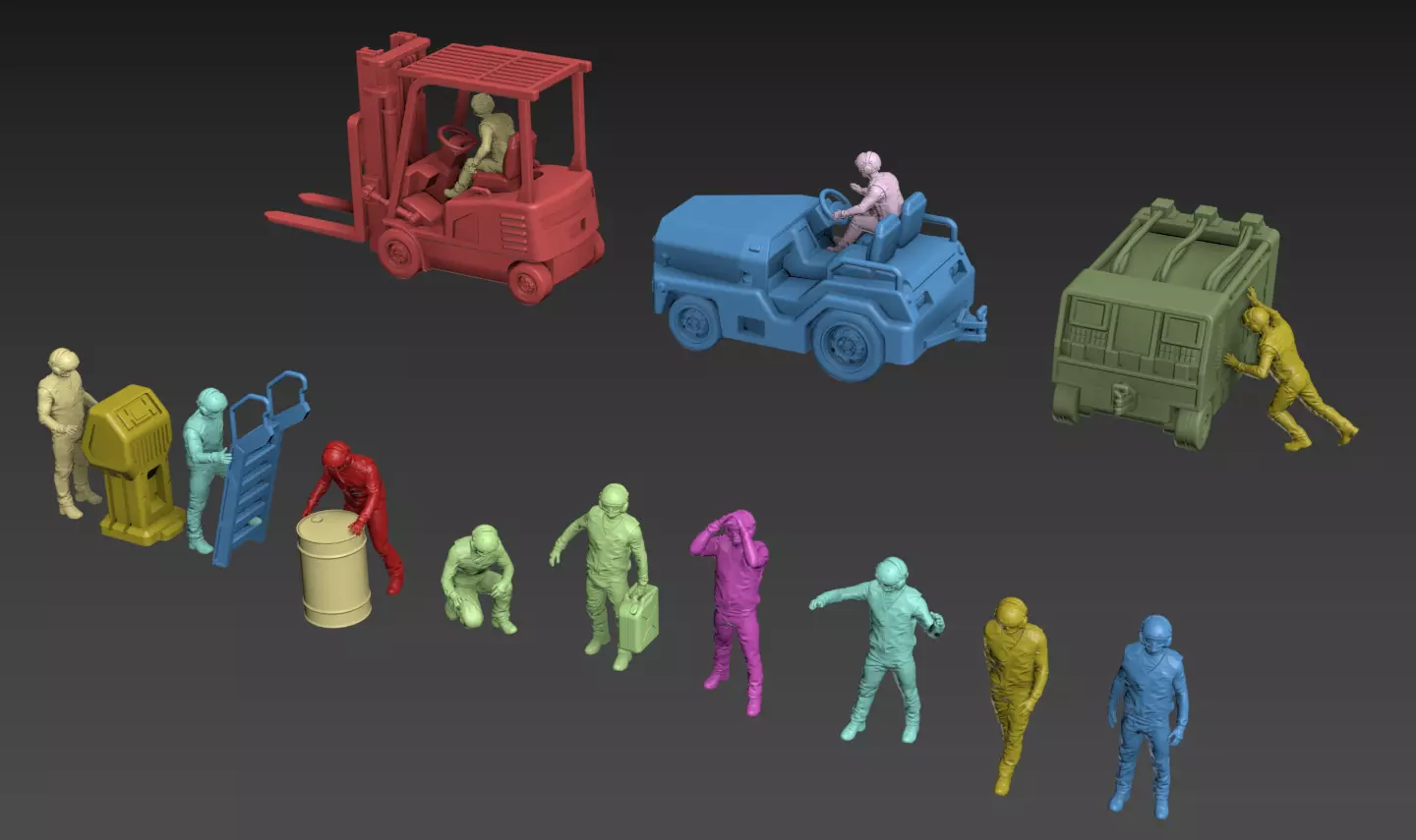 BF-1J Base Ground Crew 15mm props not included 3D print model_3