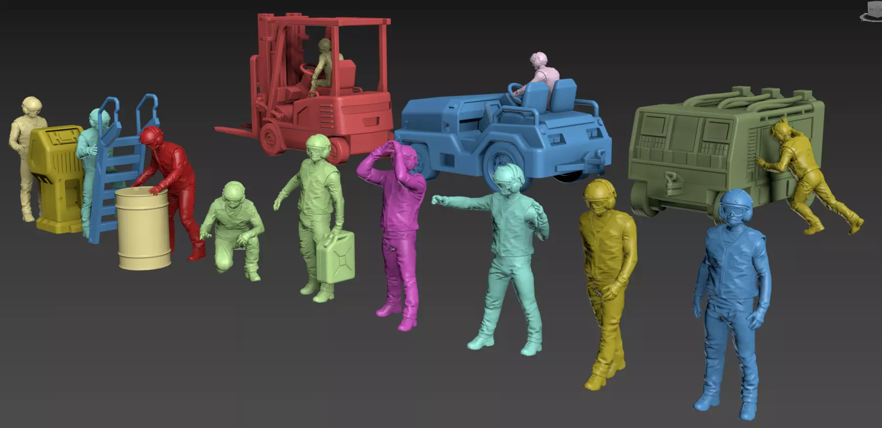 BF-1J Base Ground Crew 15mm props not included 3D print model_5