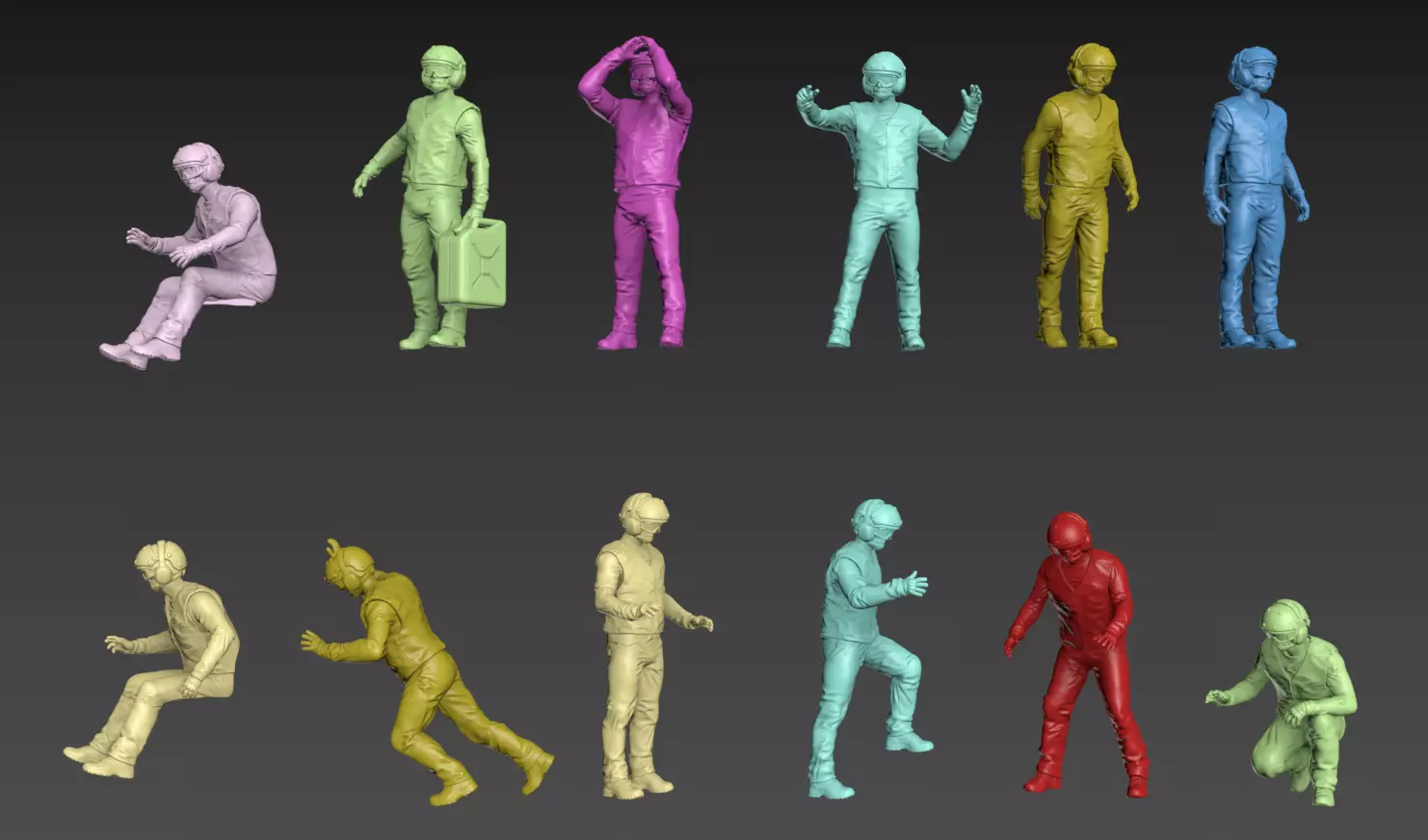 BF-1J Base Ground Crew 15mm props not included 3D print model_6