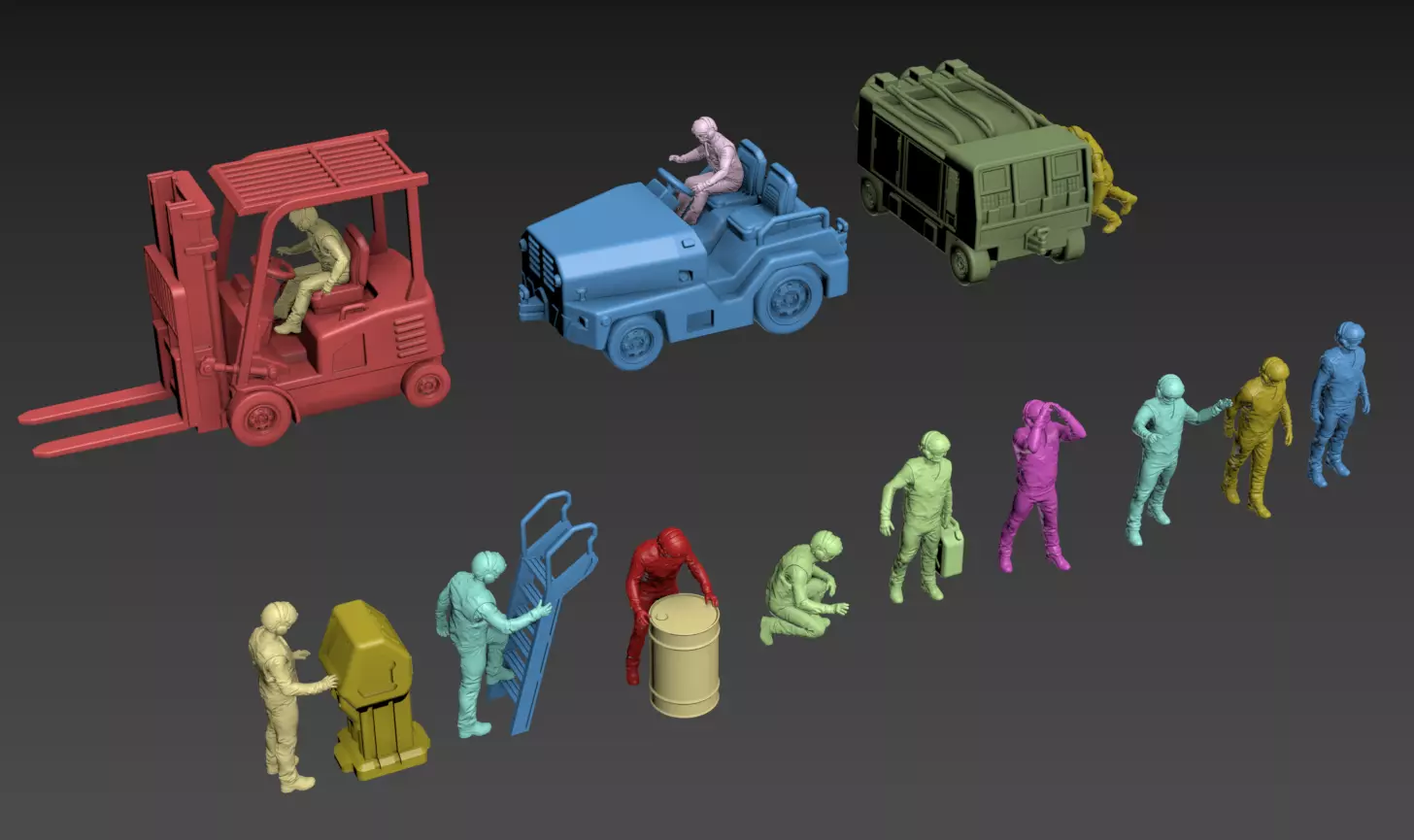 BF-1J Base Ground Crew 15mm props not included 3D print model_4