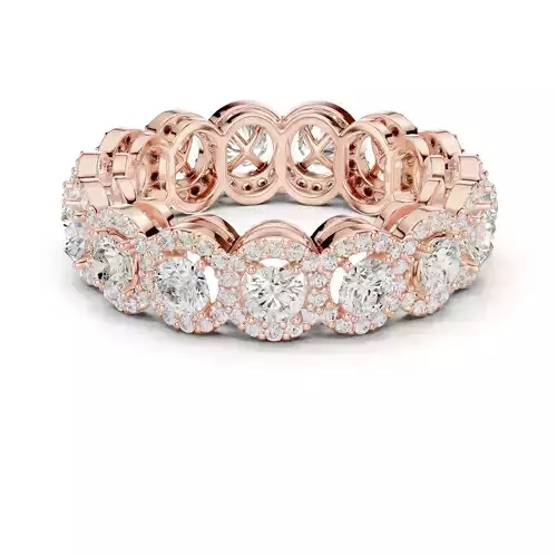 Full Eternity Round Cut Halo Diamond Wedding Band 3DM STL Video