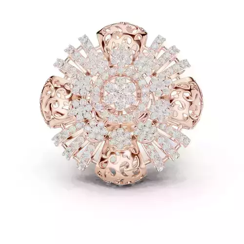 Unique Design Round Diamond Engagement Ring 3DM STL Video