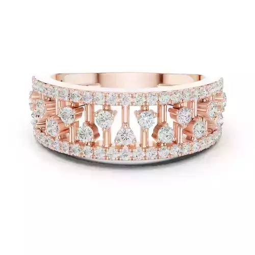 Round Cut Pave Diamond Engagement Wedding Ring 3DM STL Video