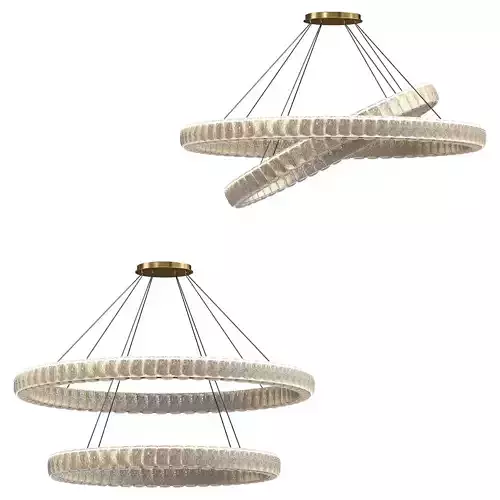 Gold and Crystal Oval Tiers LED Chandelier