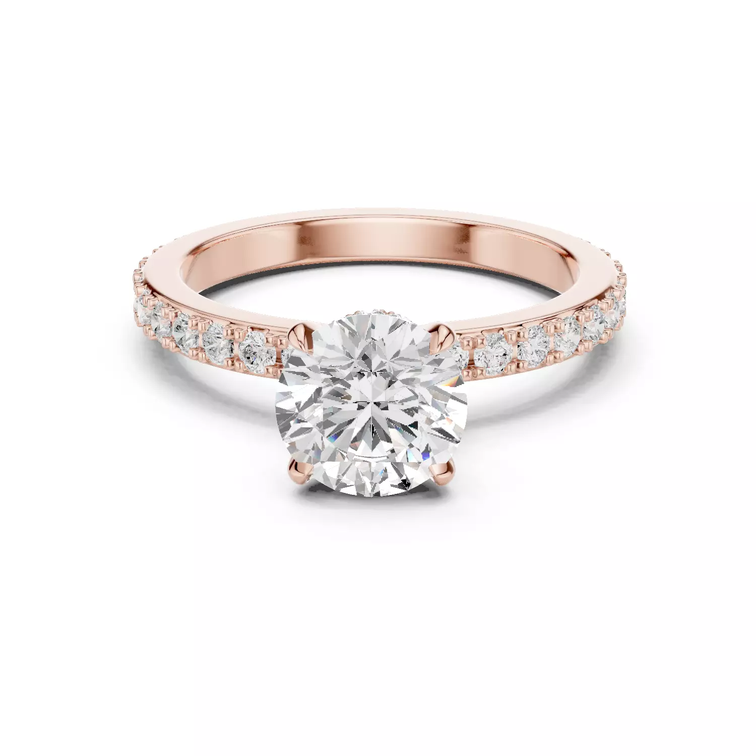 Bow Hidden Halo Round Diamond Wedding Ring 3DM STL Video 3D print model