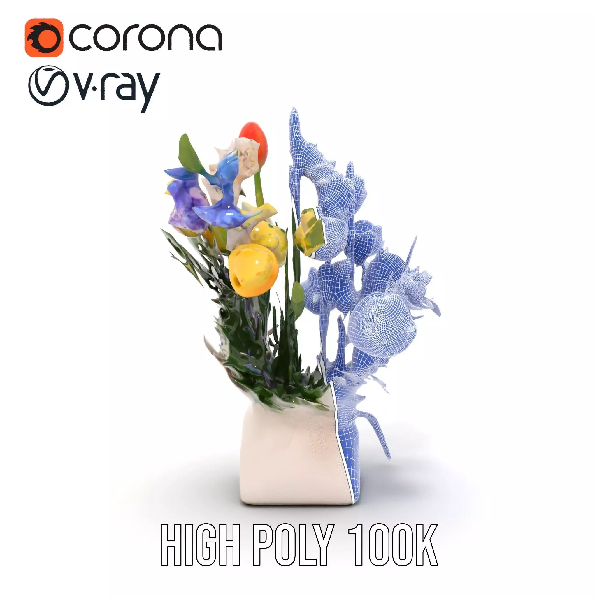 Vibrant Floral Bouquet model pack Low-poly 3D model_35