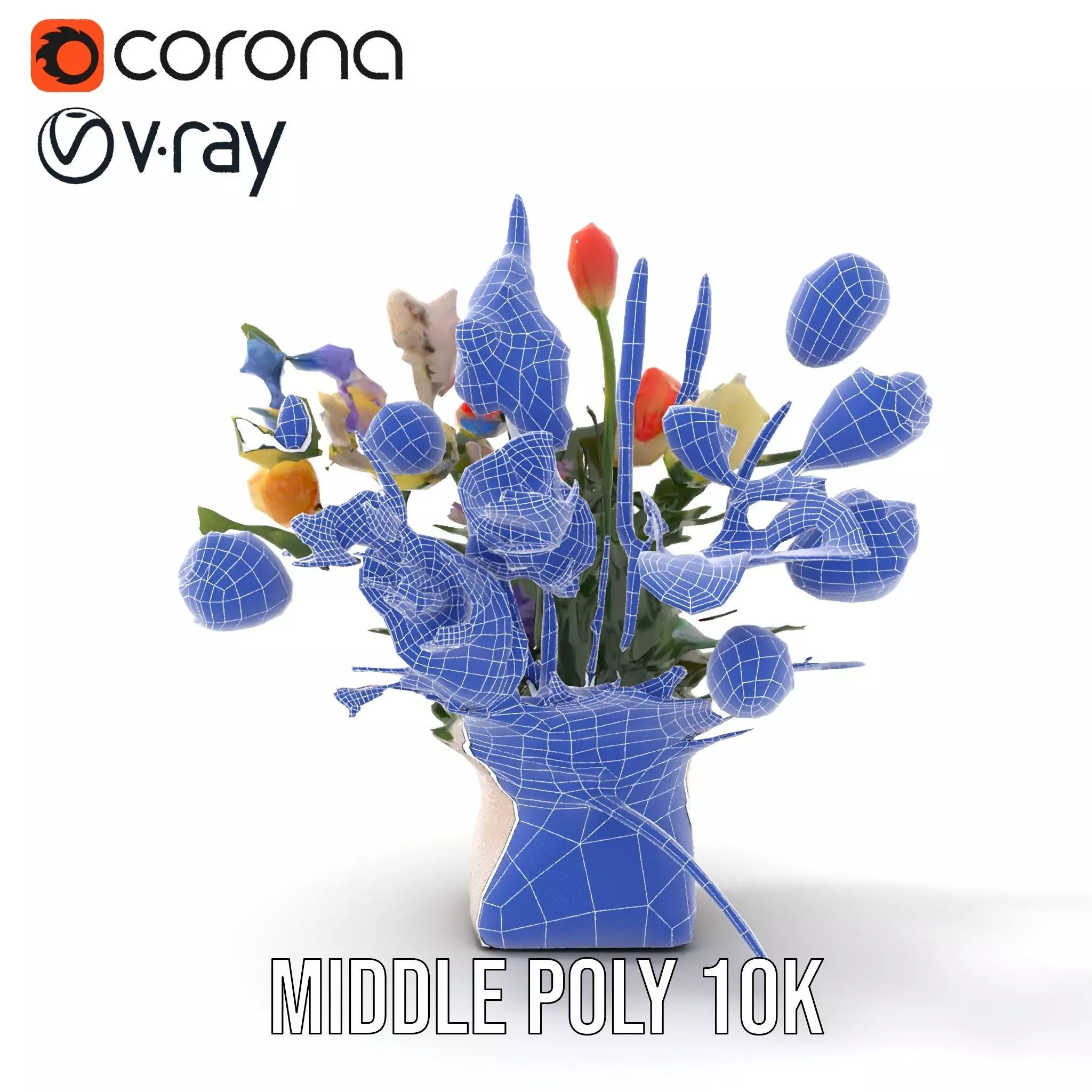Vibrant Floral Bouquet model pack Low-poly 3D model_19