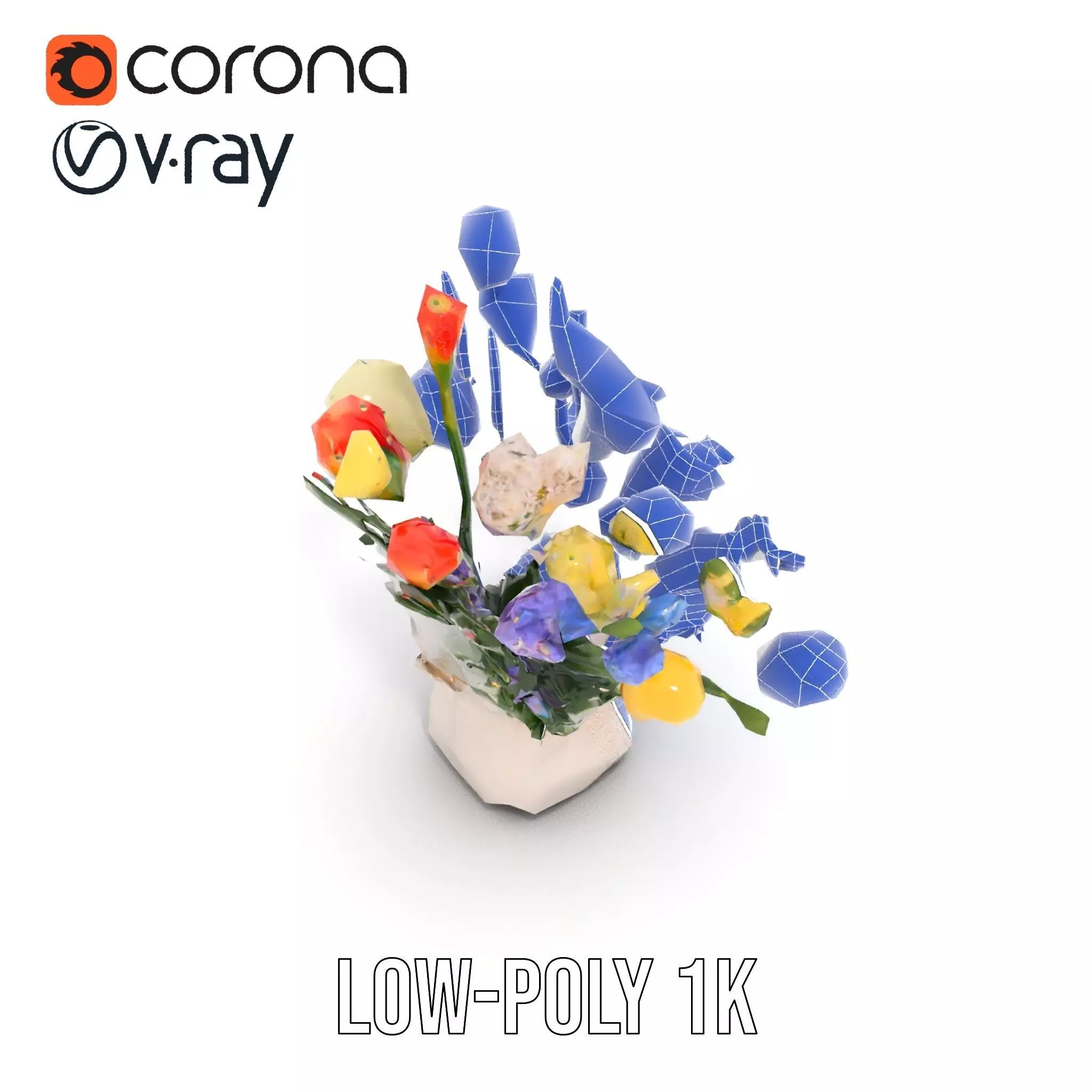 Vibrant Floral Bouquet model pack Low-poly 3D model_23