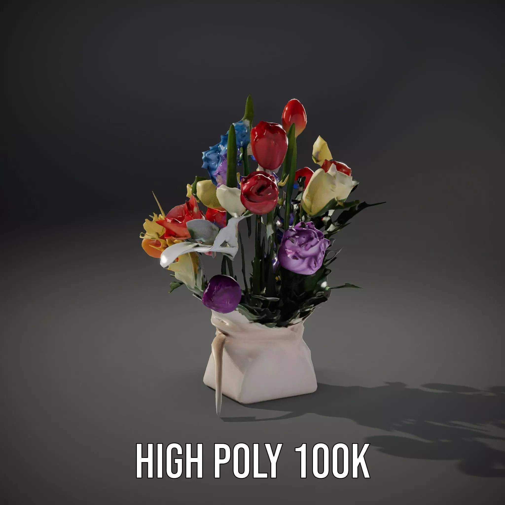 Vibrant Floral Bouquet model pack Low-poly 3D model_13