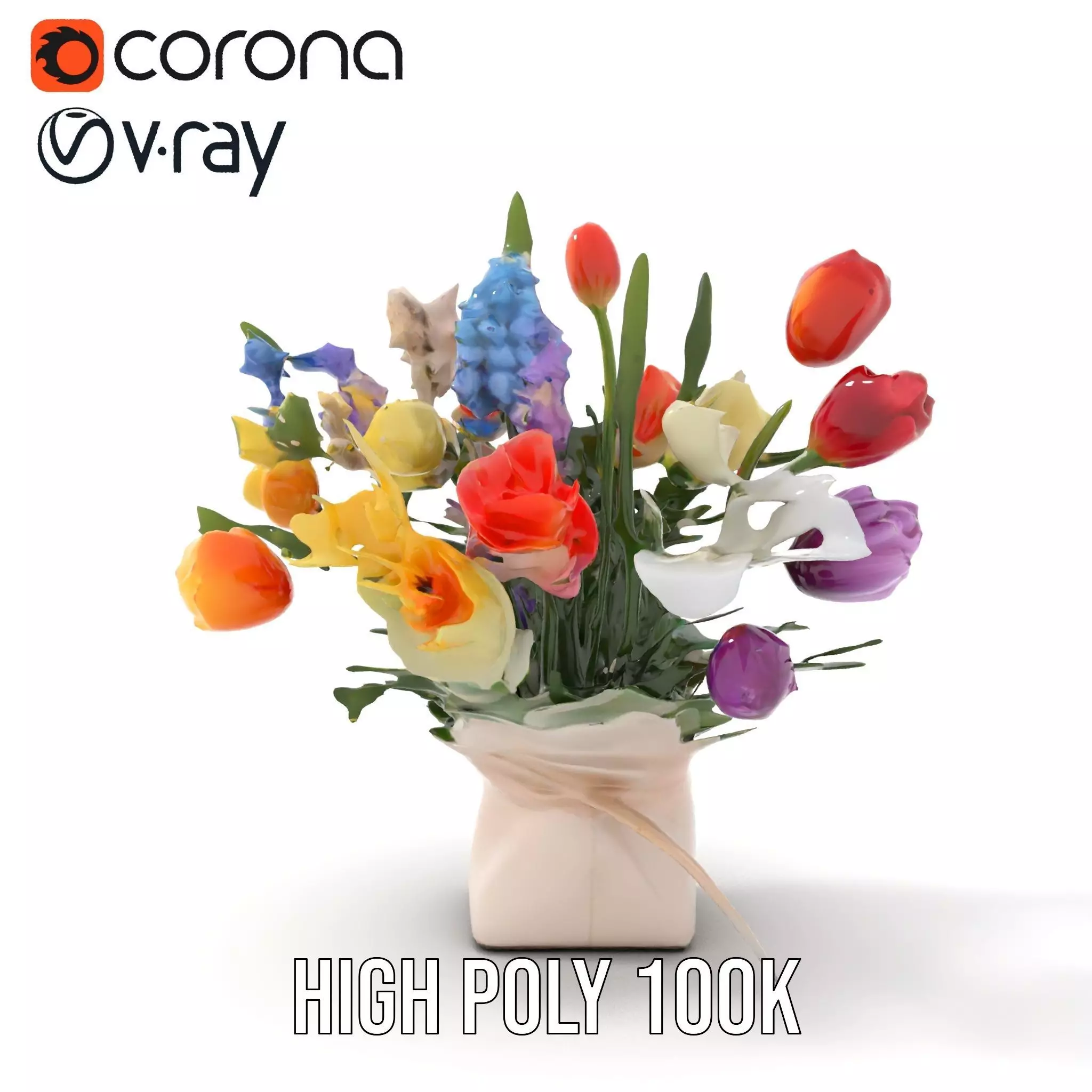 Vibrant Floral Bouquet model pack Low-poly 3D model_24