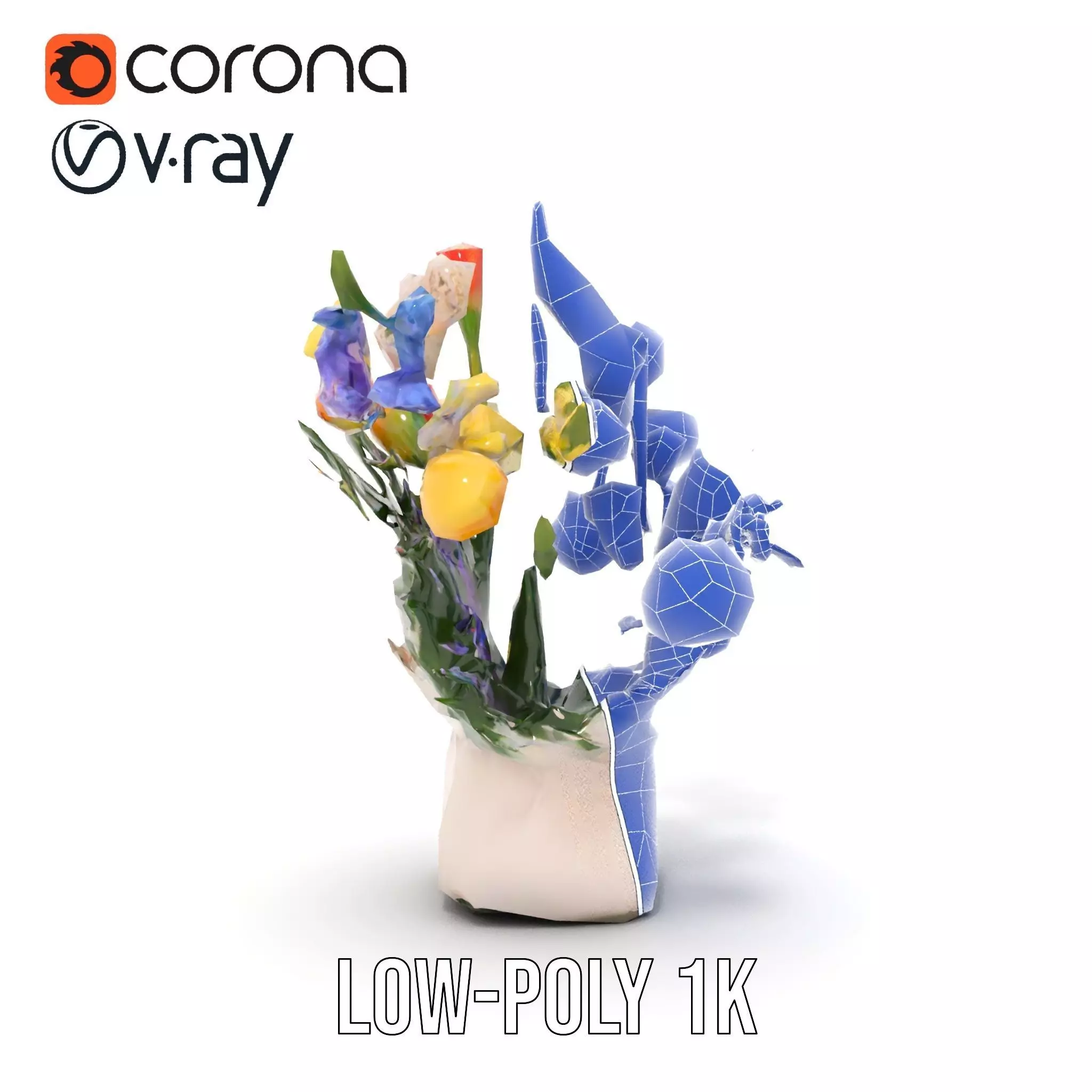 Vibrant Floral Bouquet model pack Low-poly 3D model_32