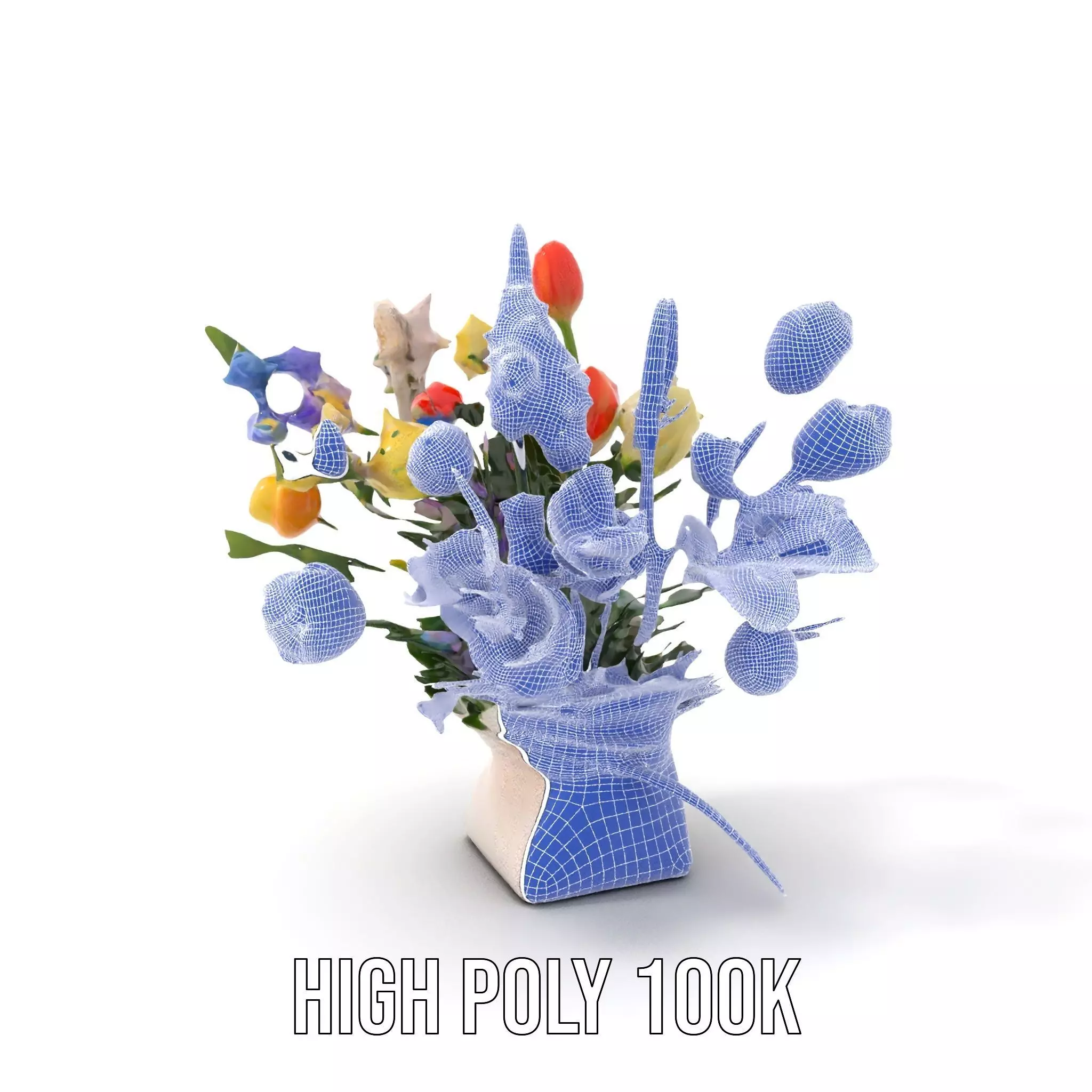 Vibrant Floral Bouquet model pack Low-poly 3D model_5