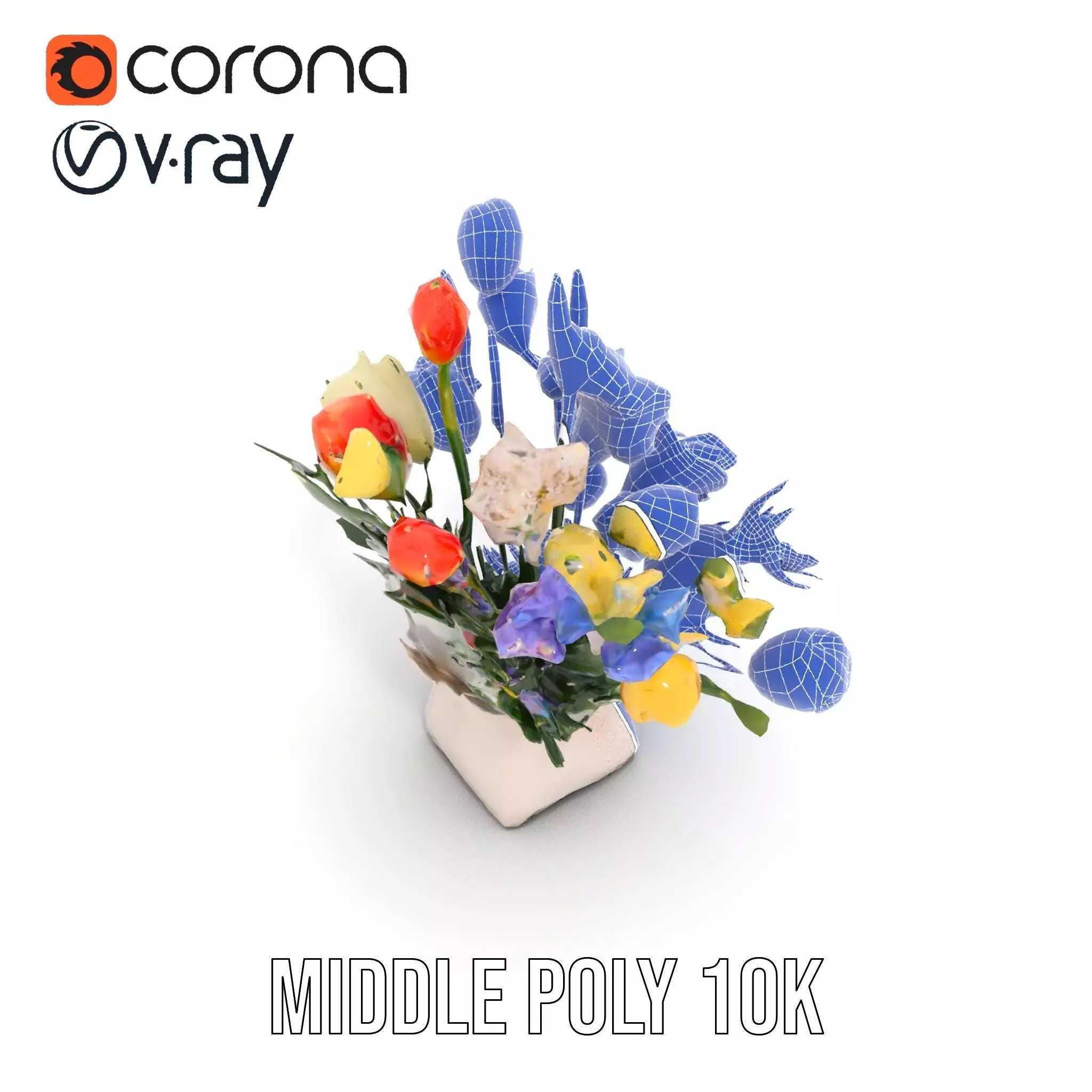 Vibrant Floral Bouquet model pack Low-poly 3D model_31