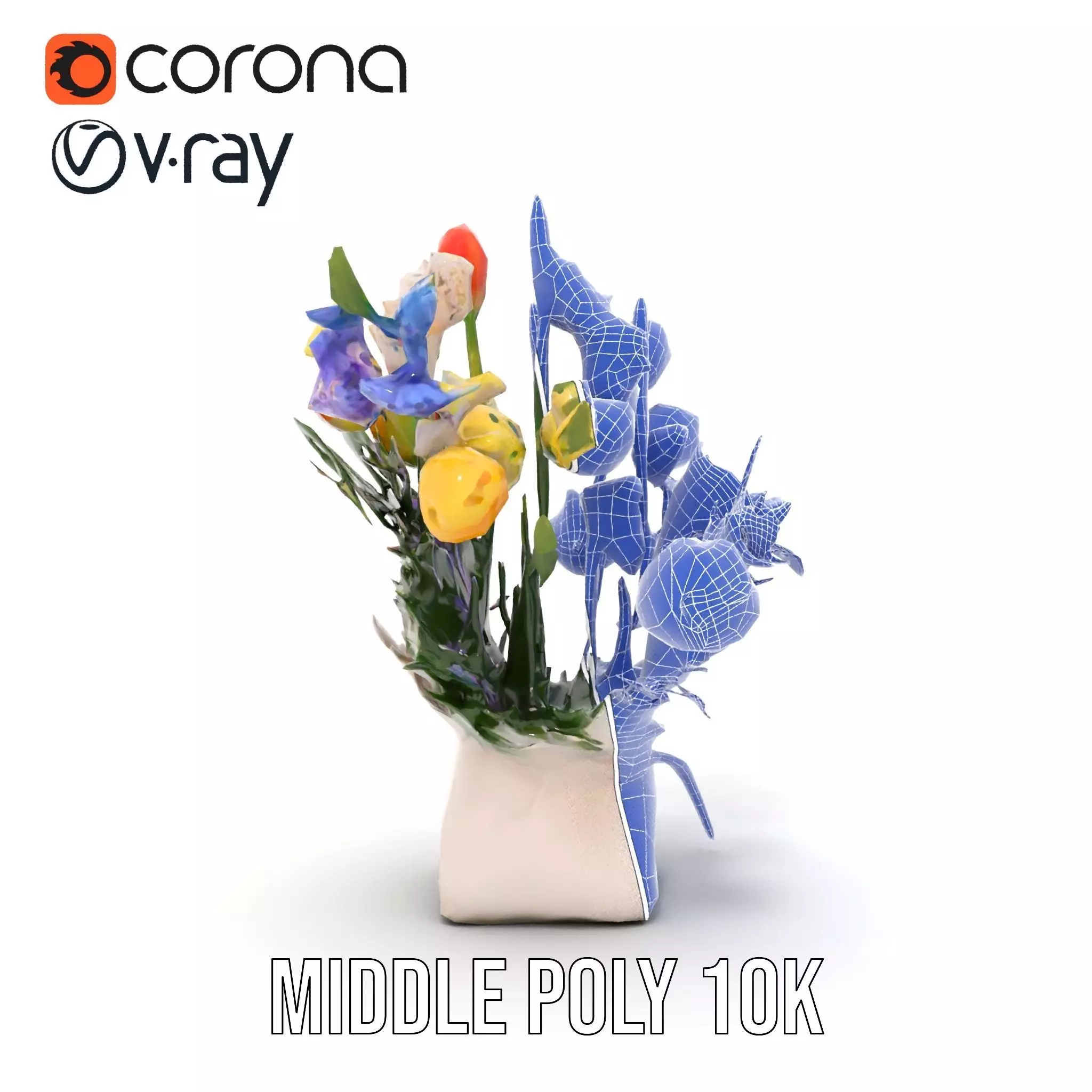 Vibrant Floral Bouquet model pack Low-poly 3D model_22
