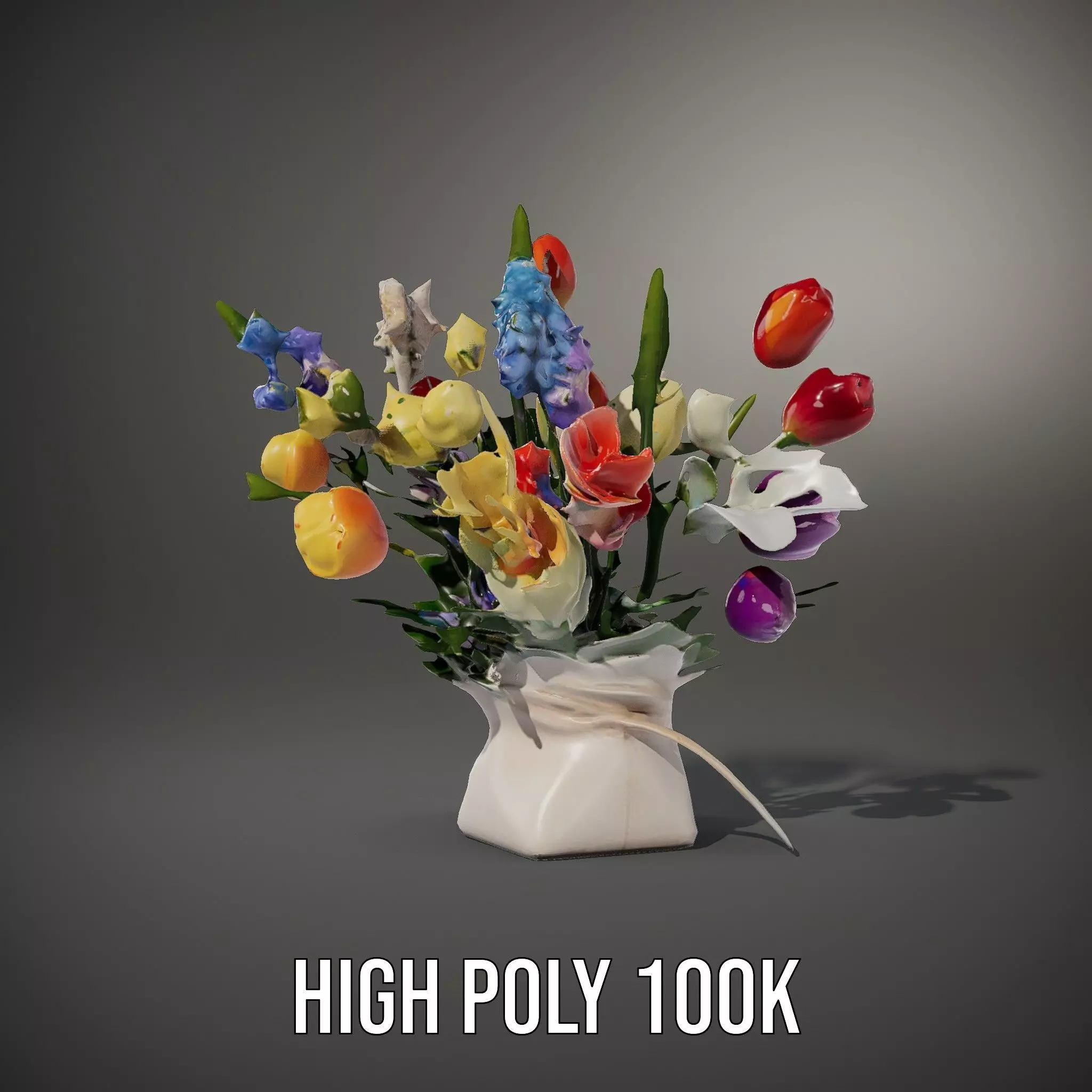 Vibrant Floral Bouquet model pack Low-poly 3D model_9