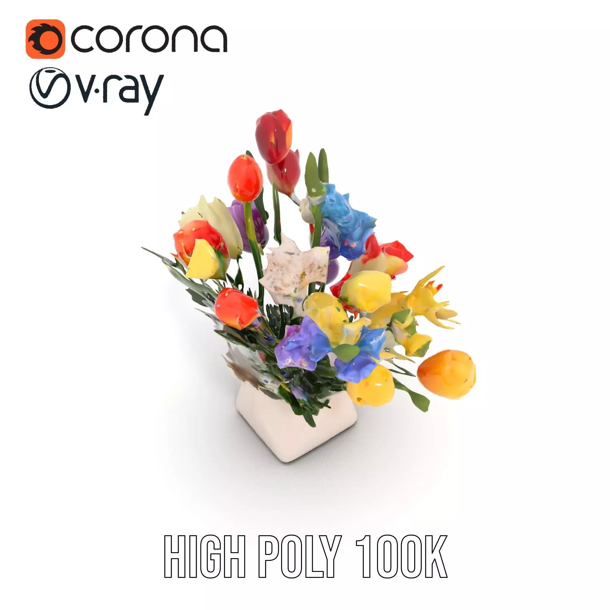 Vibrant Floral Bouquet model pack Low-poly 3D model_18