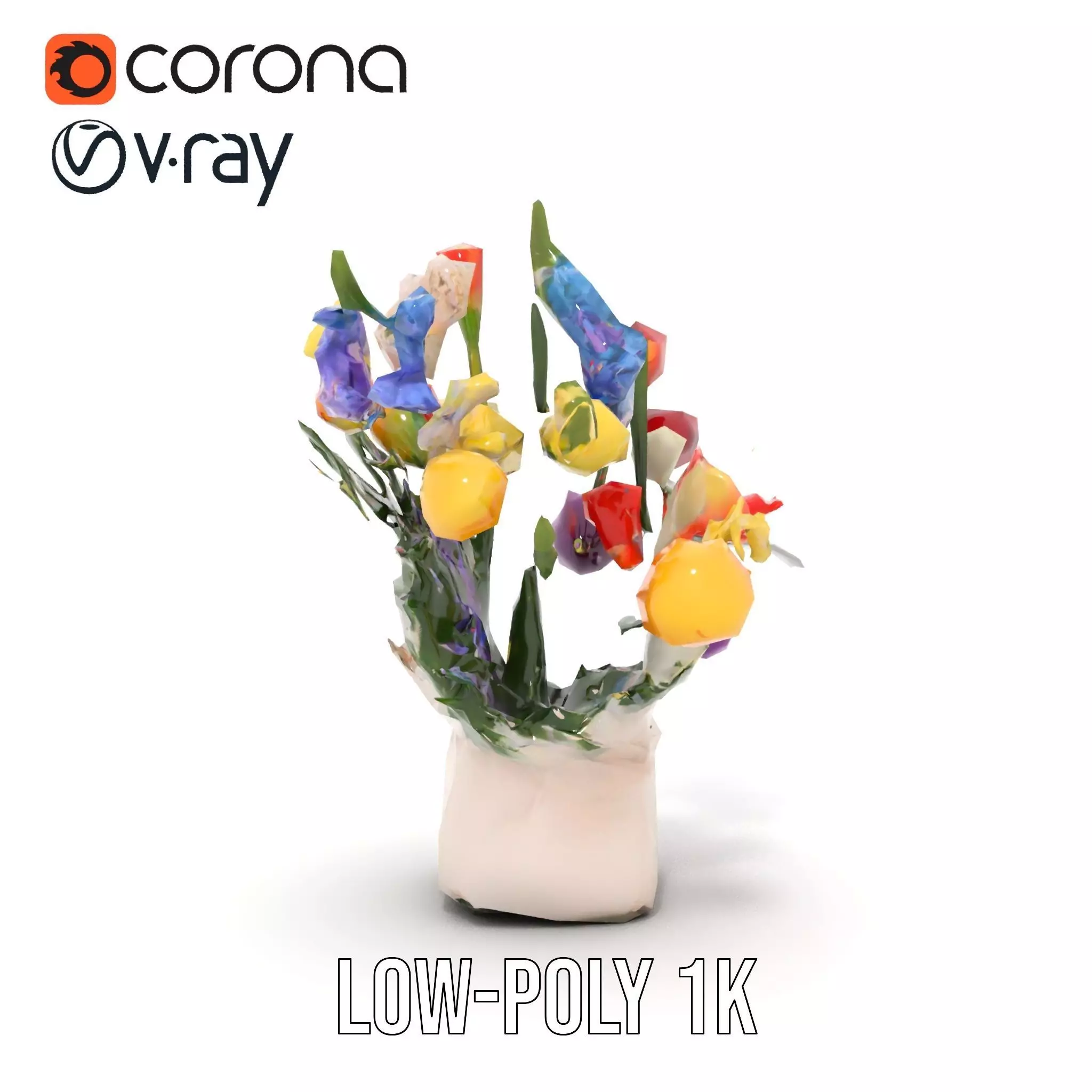 Vibrant Floral Bouquet model pack Low-poly 3D model_15
