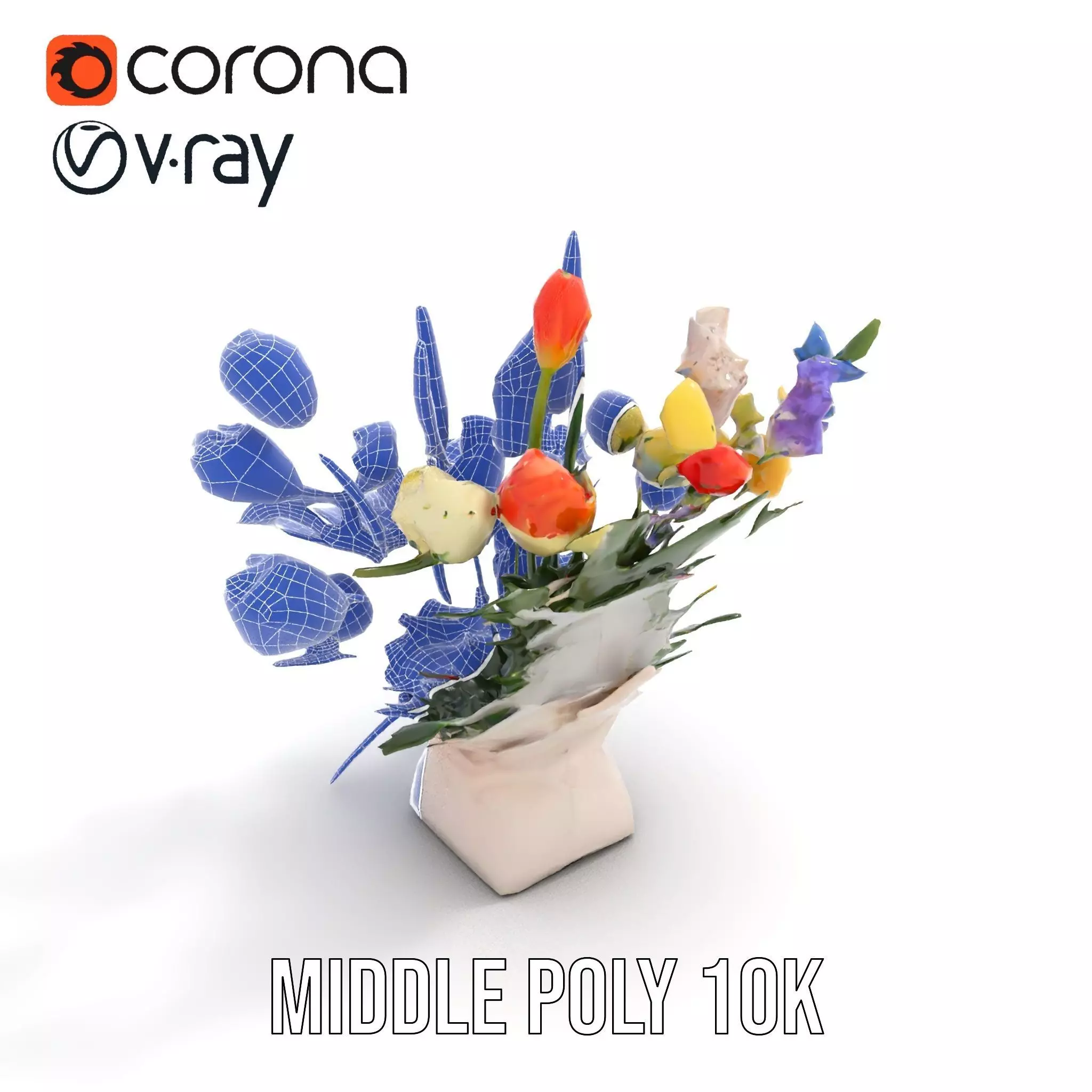 Vibrant Floral Bouquet model pack Low-poly 3D model_28