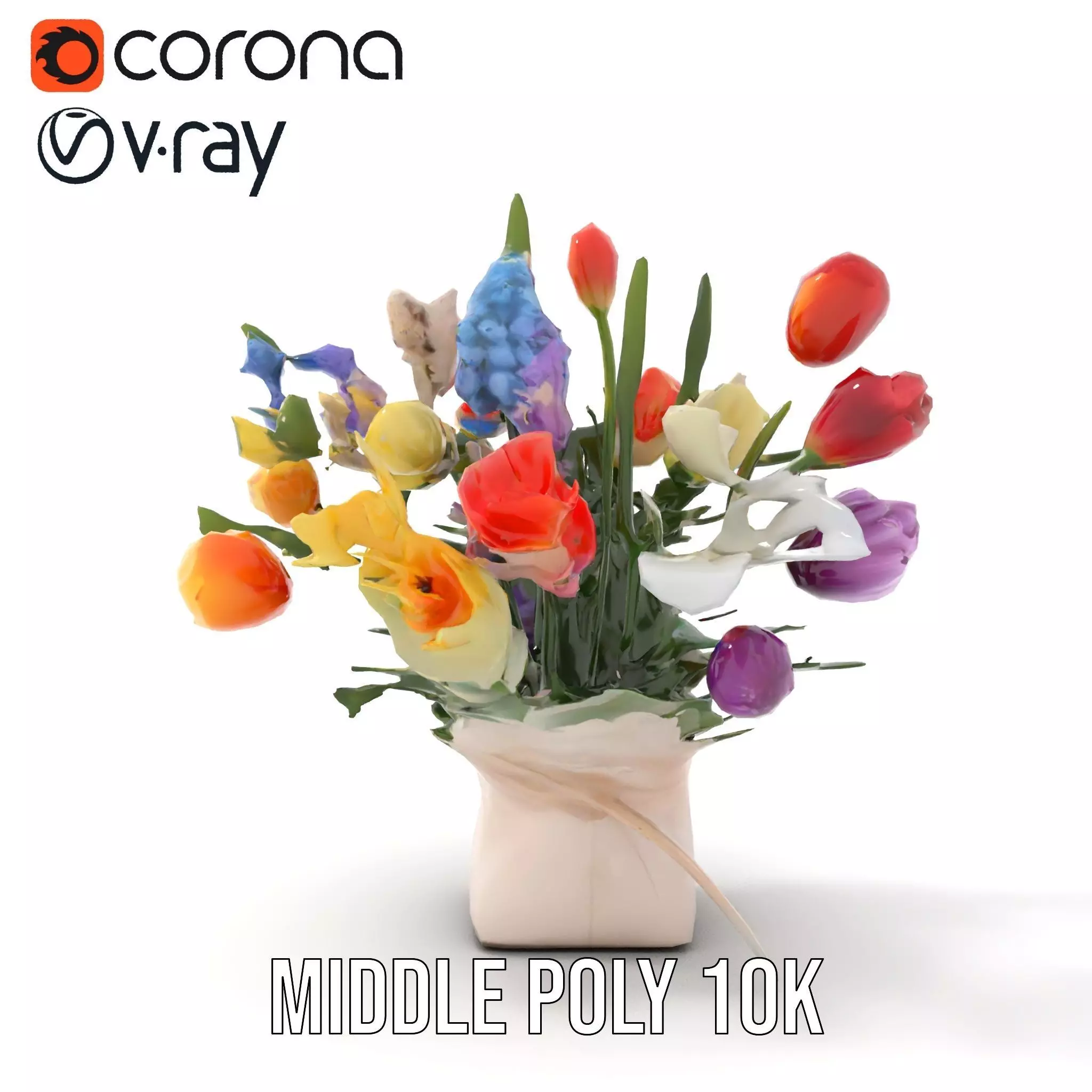 Vibrant Floral Bouquet model pack Low-poly 3D model_14