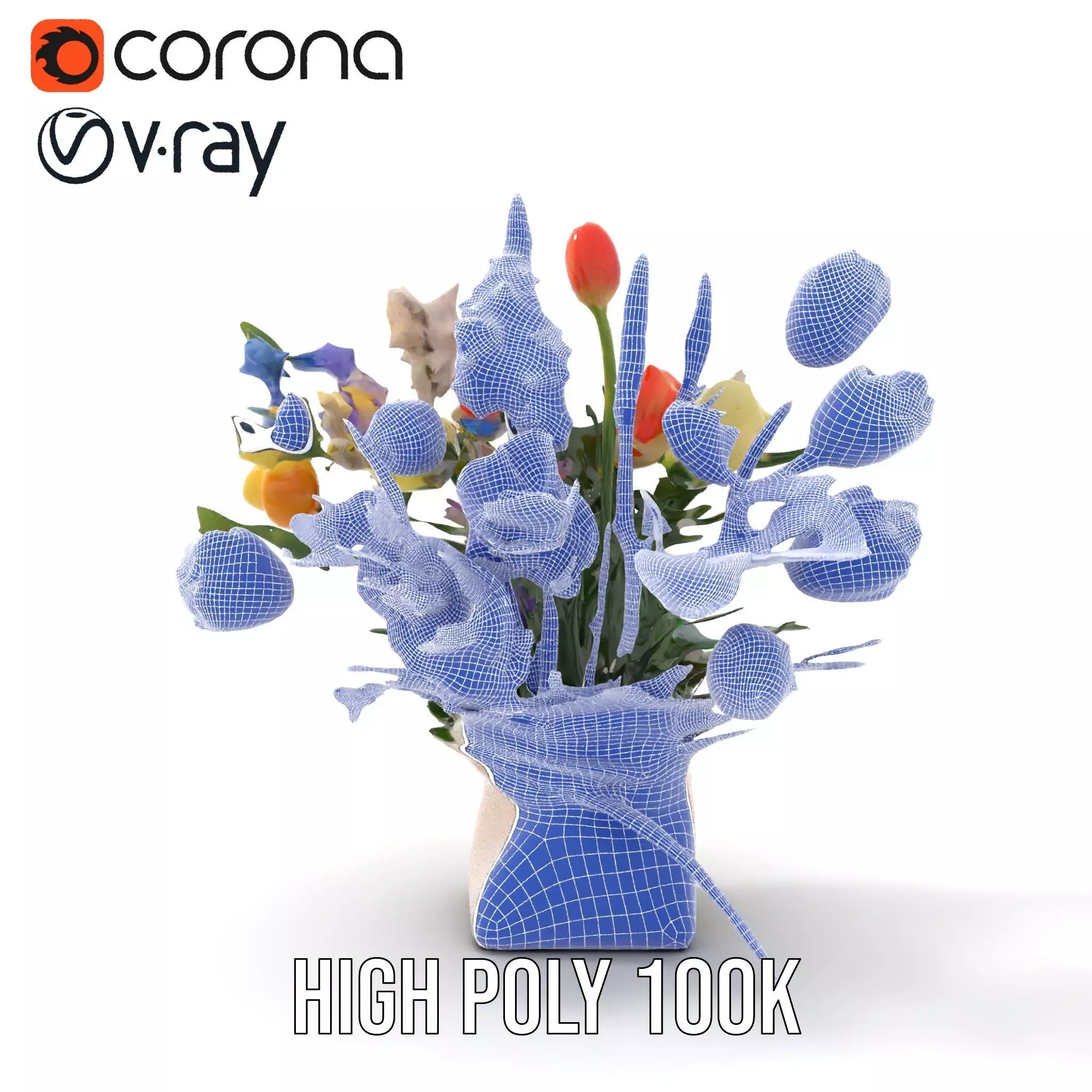 Vibrant Floral Bouquet model pack Low-poly 3D model_33