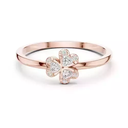 Three Heart Diamond Engagement Wedding Ring 3DM STL Video