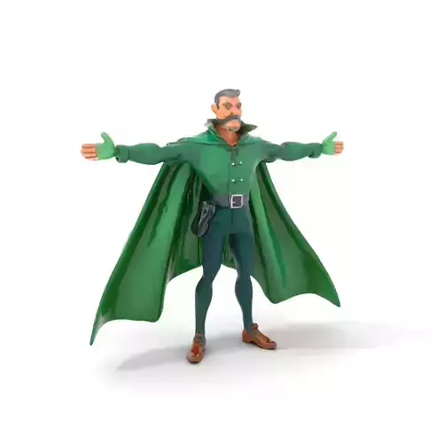 Heroic Green Cloak Character model pack Low-poly 3D model