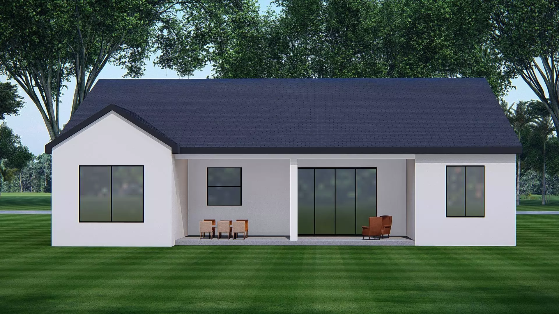 Contemporary American Home Architectural Visualization 3D model_2