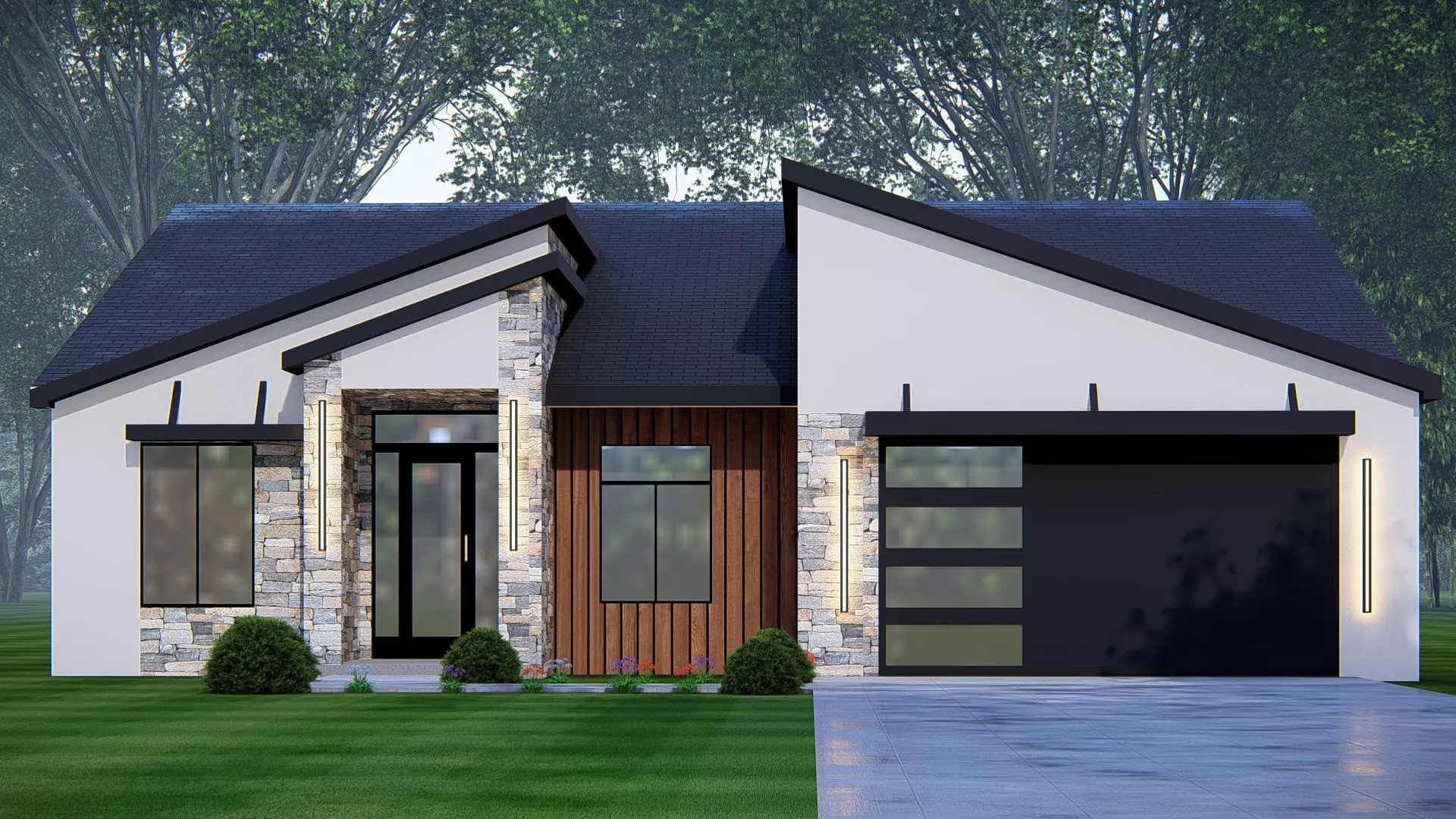 Contemporary American Home Architectural Visualization 3D model_4