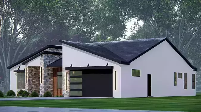 Contemporary American Home Architectural Visualization  3D model